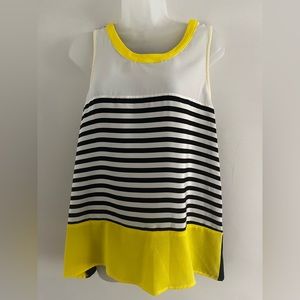 Market & Spruce Allesandra Striped & Colorblocked Blouse, size M